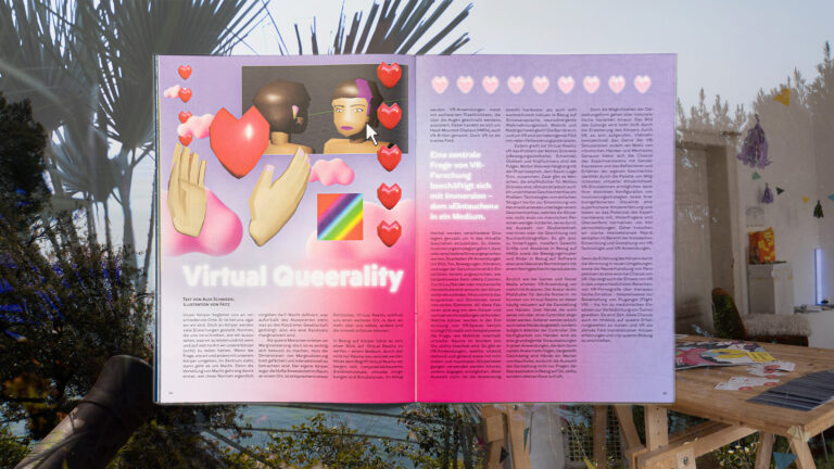 Mock-Up des Artikels über Virtual Queerality