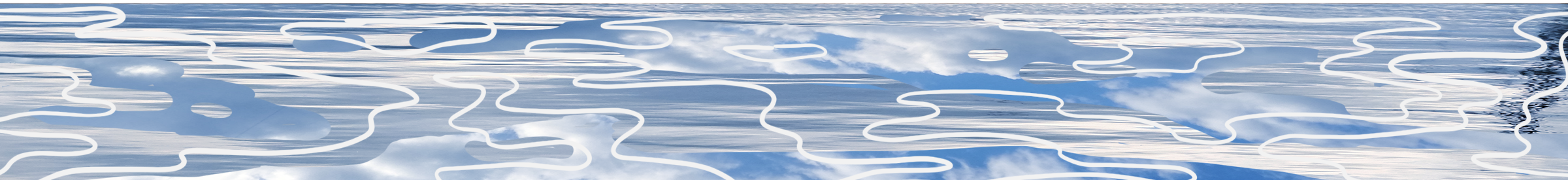 Bild, dass beide Gedichte voneinander abtrennt.
Collage aus verzerrter Landschaft mit wellenförmigen, weißen Linien, die sich darüber ziehen.
Das Bild erstreckt sich über die gesamte Bildschirmbreite, hat aber eine geringe Höhe.